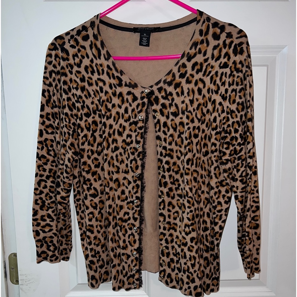 White House Black Market leopard cardigan
